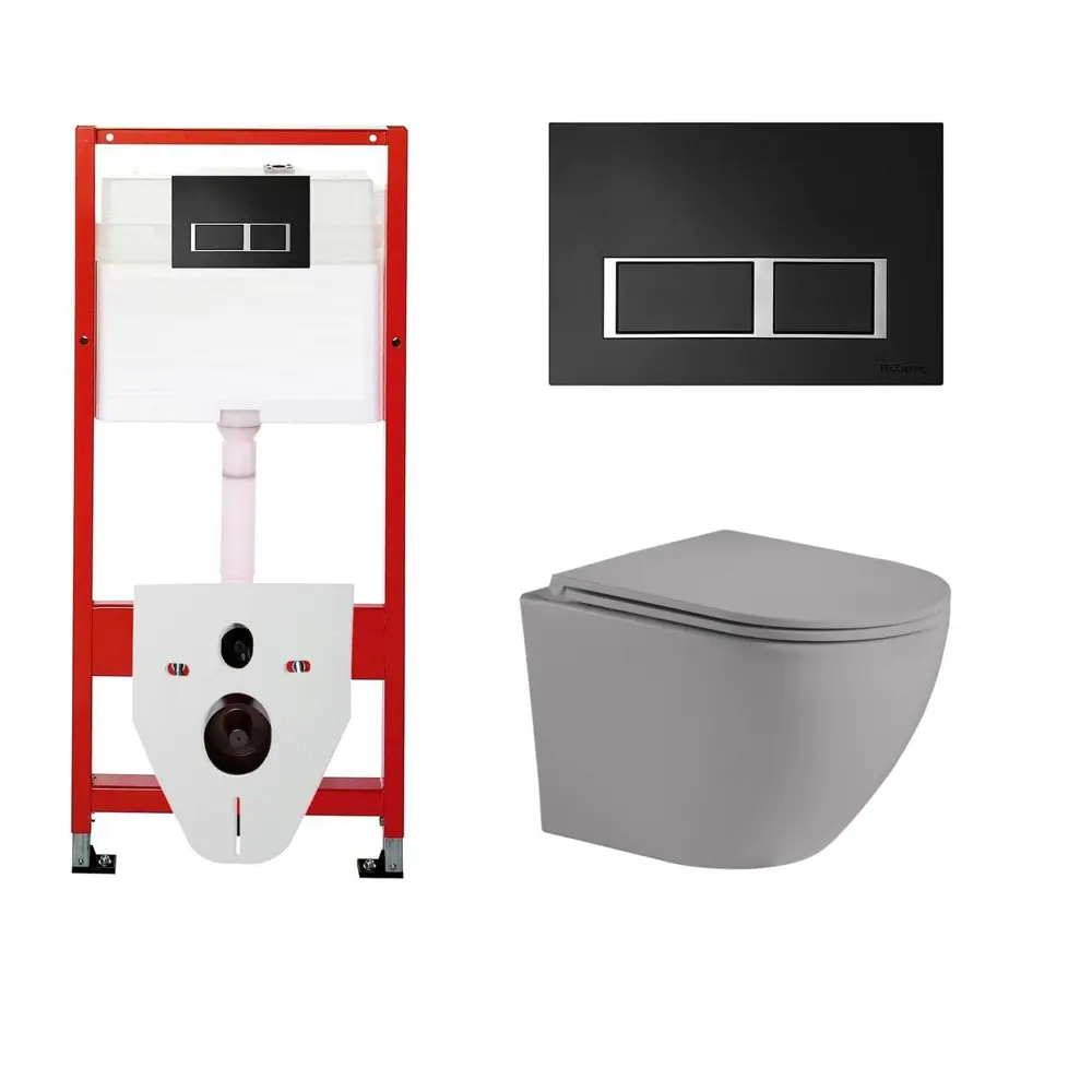 Фото Комплект инсталляция с унитазом Tece 524542 цвет серый