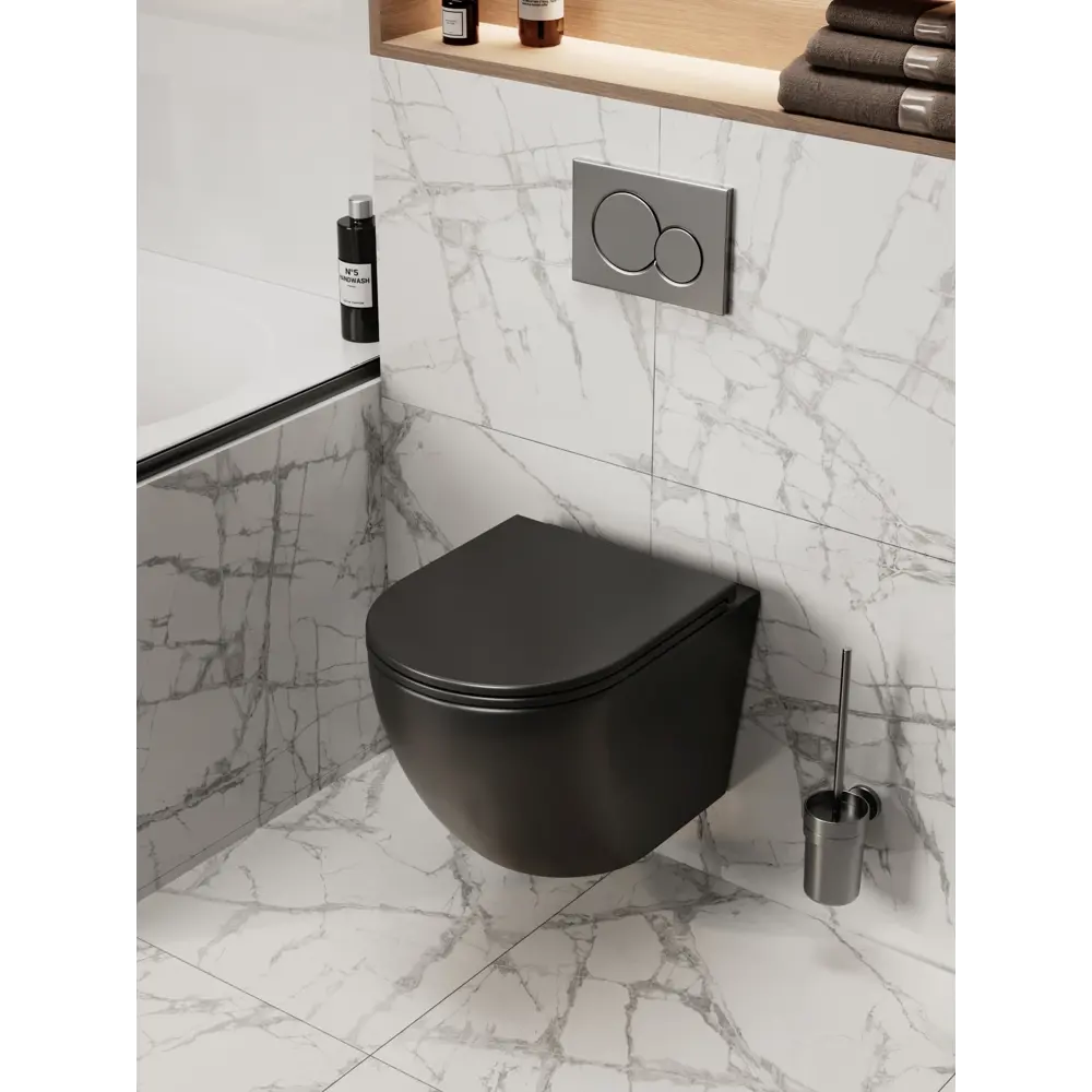 Фото 8 Комплект инсталляция с унитазом Grohe 681822 цвет черный Фото 8 Комплект инсталляция с унитазом Grohe 681822 цвет черный