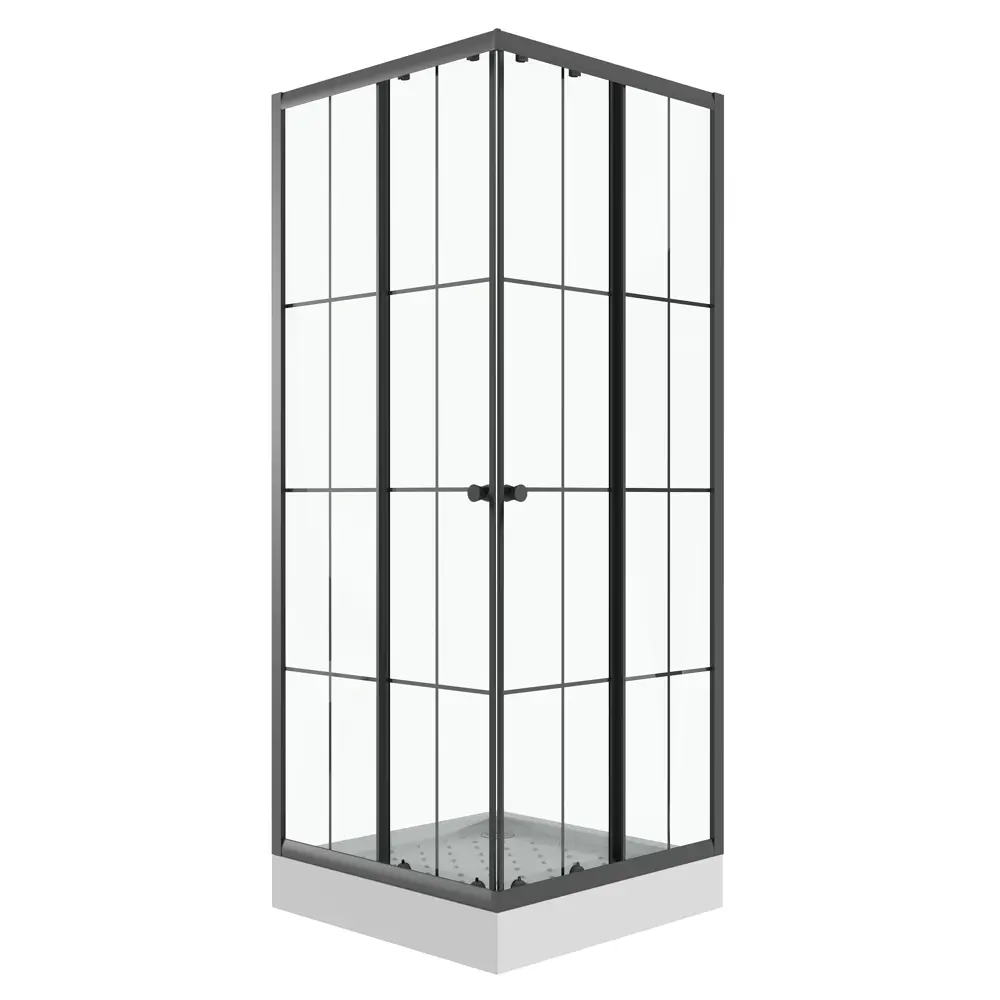 Фото 9 Душевой уголок Keramastar Montale Kr017022 прямоугольный с поддоном 90x90см профиль черный эффект стекла без покрытия Фото 9 Душевой уголок Keramastar Montale Kr017022 прямоугольный с поддоном 90x90см профиль черный эффект стекла без покрытия