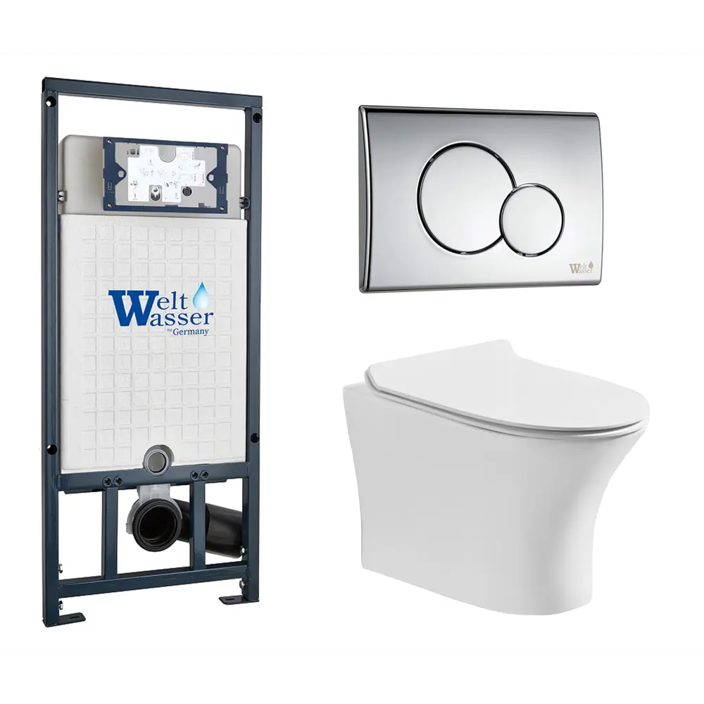 Фото Комплект инсталляция с унитазом Weltwasser 525952 цвет белый Фото Комплект инсталляция с унитазом Weltwasser 525952 цвет белый