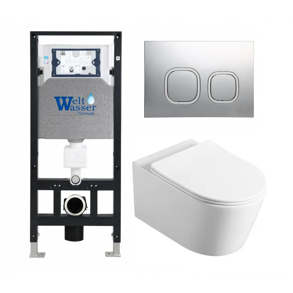 Фото Комплект инсталляция с унитазом Weltwasser 512974 цвет белый