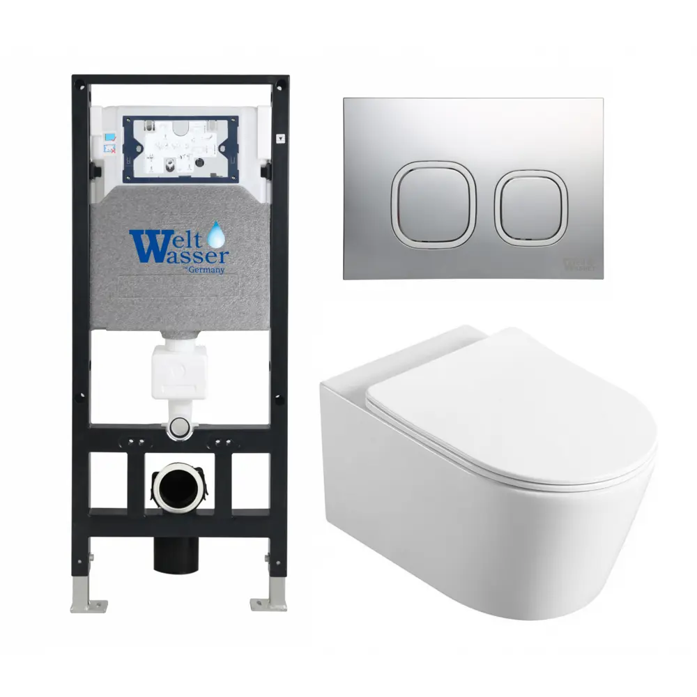Фото Комплект инсталляция с унитазом Weltwasser 512979 цвет белый Фото Комплект инсталляция с унитазом Weltwasser 512979 цвет белый