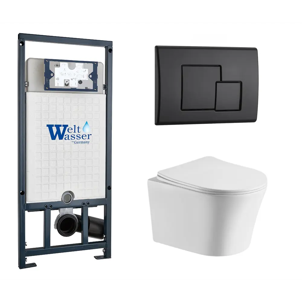 Фото Комплект инсталляция с унитазом Weltwasser 542180 цвет белый Фото Комплект инсталляция с унитазом Weltwasser 542180 цвет белый