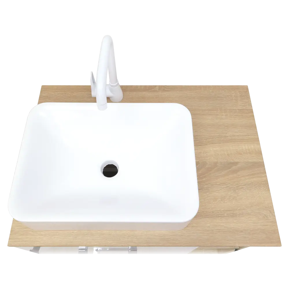 Фото 17 Тумба под раковину напольная Doratiz 9908.182 70см цвет белый, дуб сонома Фото 17 Тумба под раковину напольная Doratiz 9908.182 70см цвет белый, дуб сонома