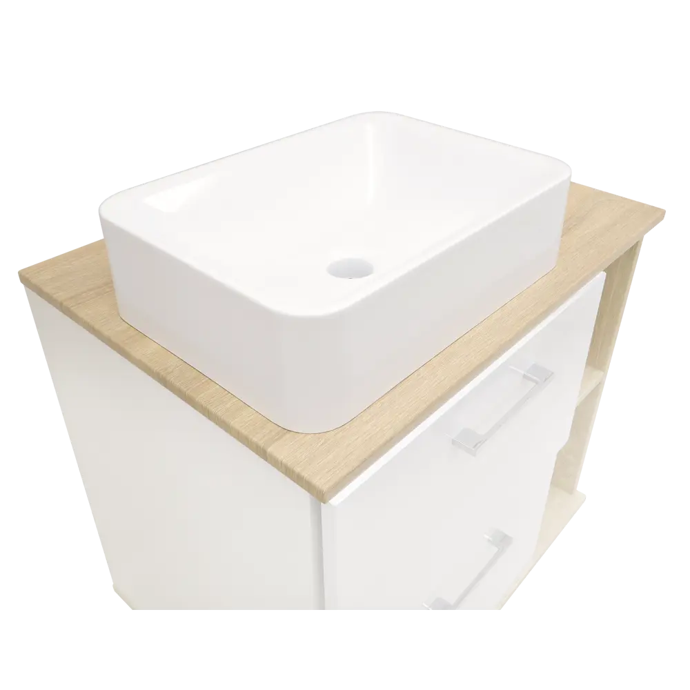 Фото 19 Тумба под раковину напольная Doratiz 9908.182 70см цвет белый, дуб сонома Фото 19 Тумба под раковину напольная Doratiz 9908.182 70см цвет белый, дуб сонома