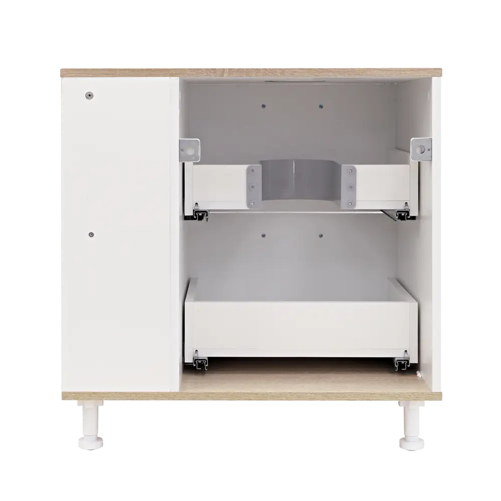 Фото 9 Тумба под раковину напольная Doratiz 9908.182 70см цвет белый, дуб сонома Фото 9 Тумба под раковину напольная Doratiz 9908.182 70см цвет белый, дуб сонома