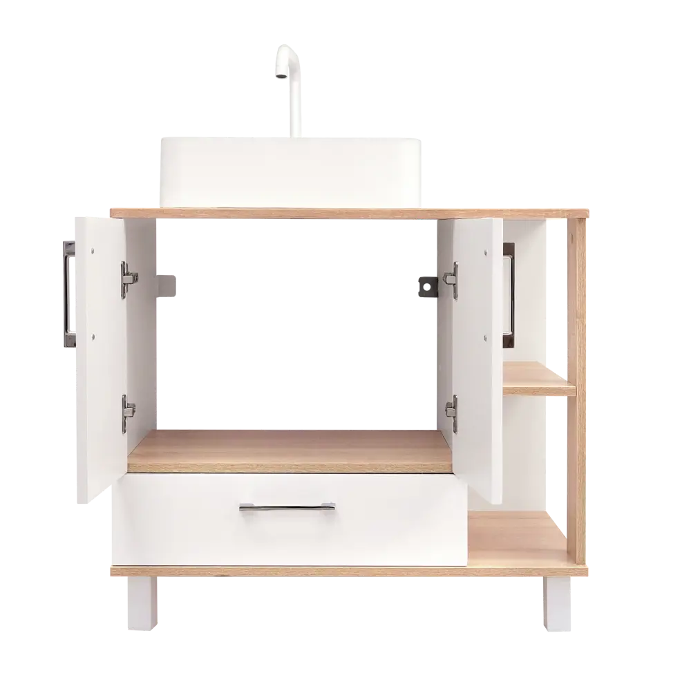 Фото 18 Тумба под раковину напольная Doratiz 9908.184 80см цвет белый, дуб сонома Фото 18 Тумба под раковину напольная Doratiz 9908.184 80см цвет белый, дуб сонома