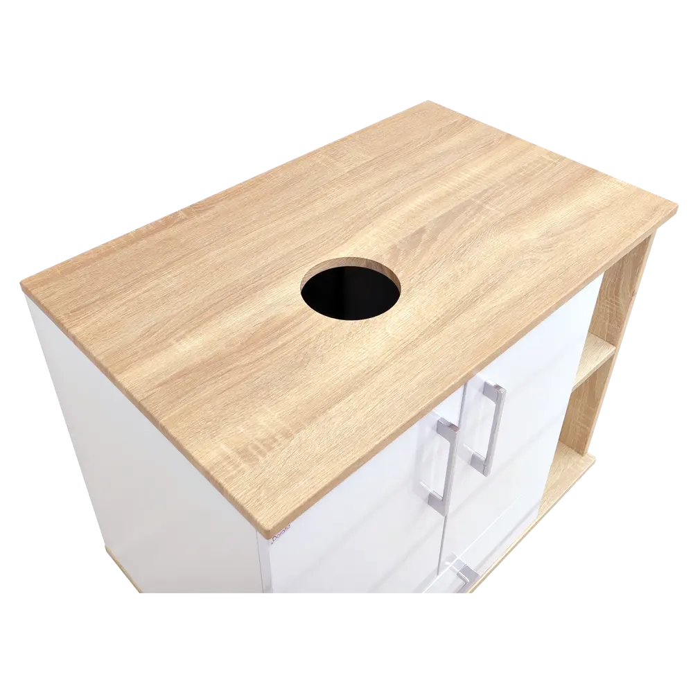 Фото 12 Тумба под раковину напольная Doratiz 9908.184 80см цвет белый, дуб сонома Фото 12 Тумба под раковину напольная Doratiz 9908.184 80см цвет белый, дуб сонома