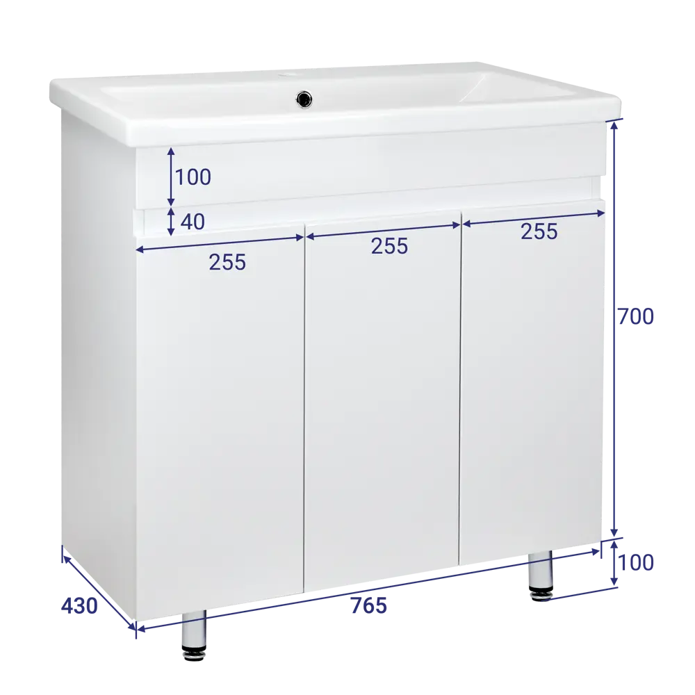 Фото 7 Тумба под раковину напольная Doratiz 9911.196 76.5см цвет белый Фото 7 Тумба под раковину напольная Doratiz 9911.196 76.5см цвет белый