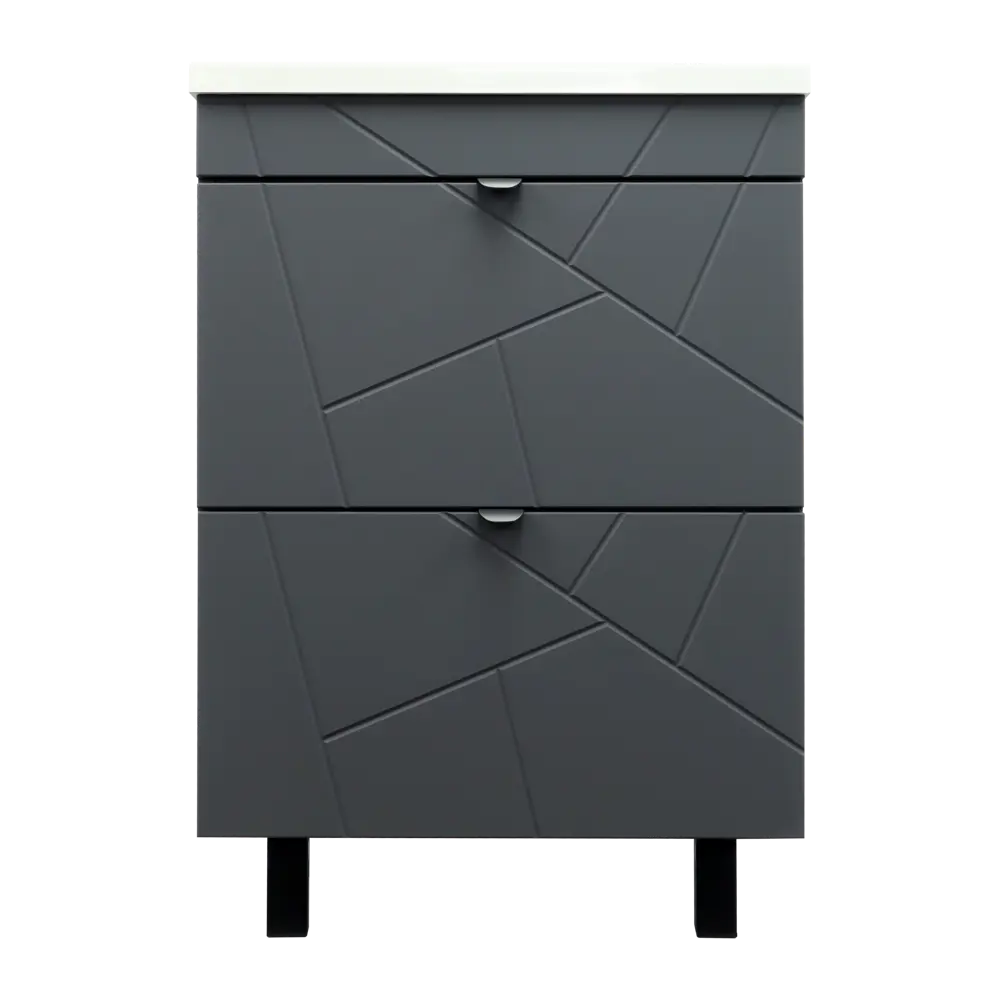 Фото 10 Тумба под раковину подвесная/напольная Toppus 9711.036 59см цвет графит матовый Фото 10 Тумба под раковину подвесная/напольная Toppus 9711.036 59см цвет графит матовый