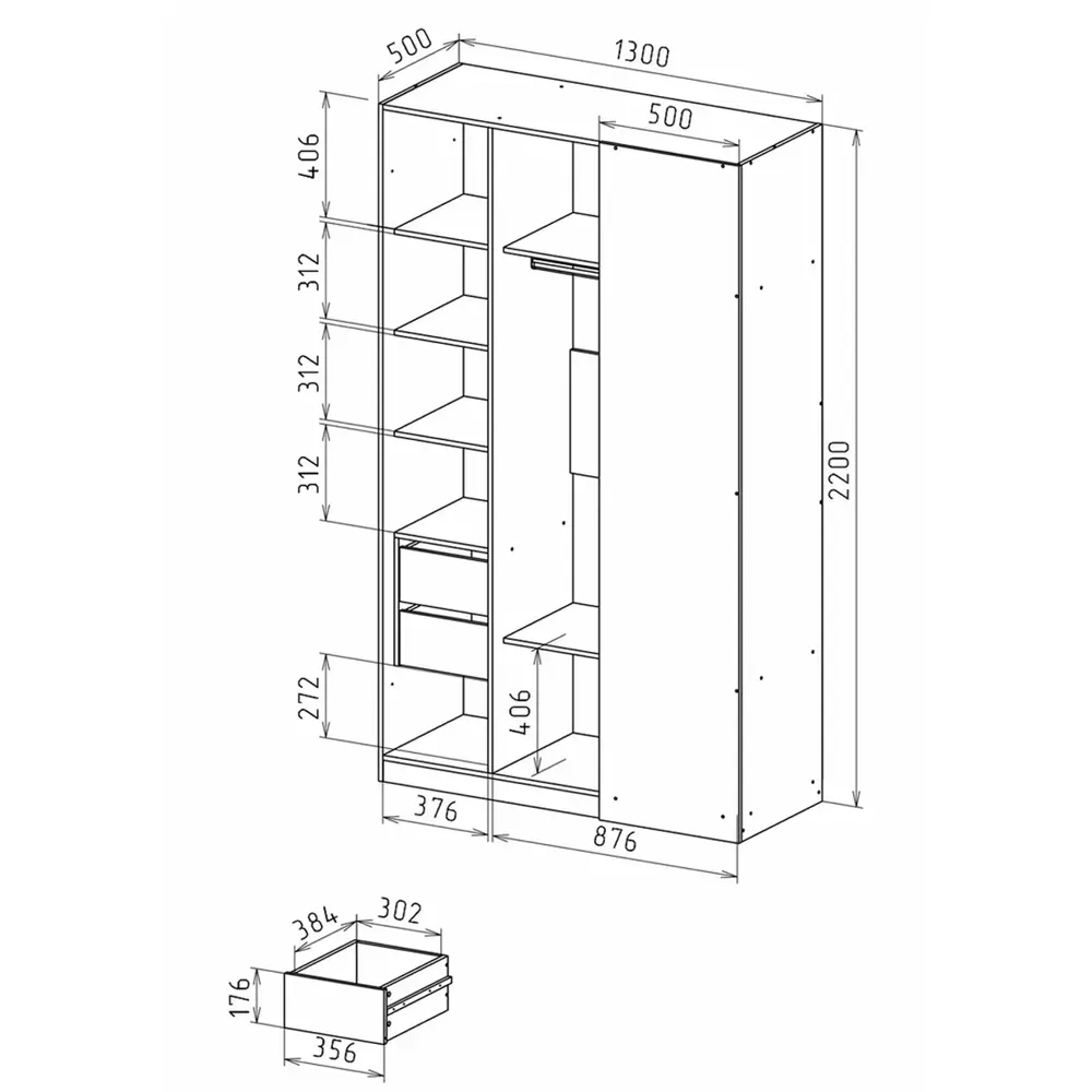 Фото 9 Шкаф распашной Принцесса мелания 3129/4а с 6 дверями 130x260x50 см ЛДСП цвет графит Фото 9 Шкаф распашной Принцесса мелания 3129/4а с 6 дверями 130x260x50 см ЛДСП цвет графит