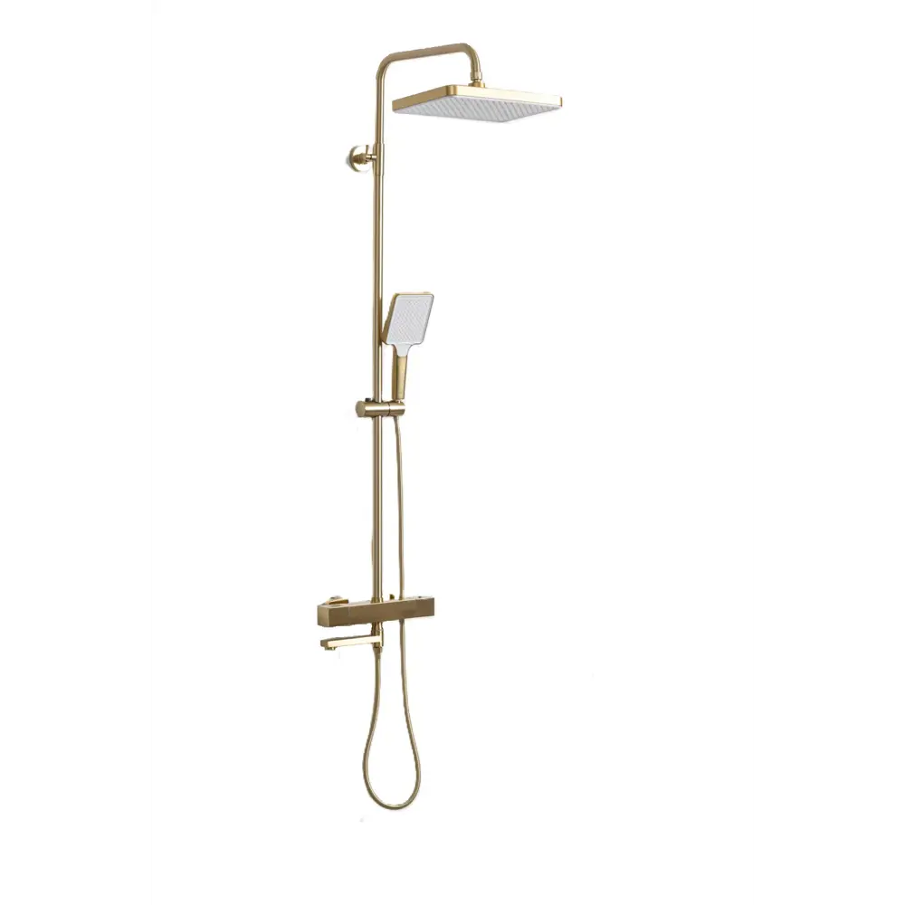 Фото Душевая система Frap F24007-3 1 режимная цвет сатин золотой