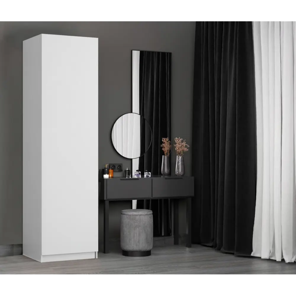 Фото 3 Гардеробная Мебельная компания е1 500133 61x220x52.5 см цвет белый Фото 3 Гардеробная Мебельная компания е1 500133 61x220x52.5 см цвет белый