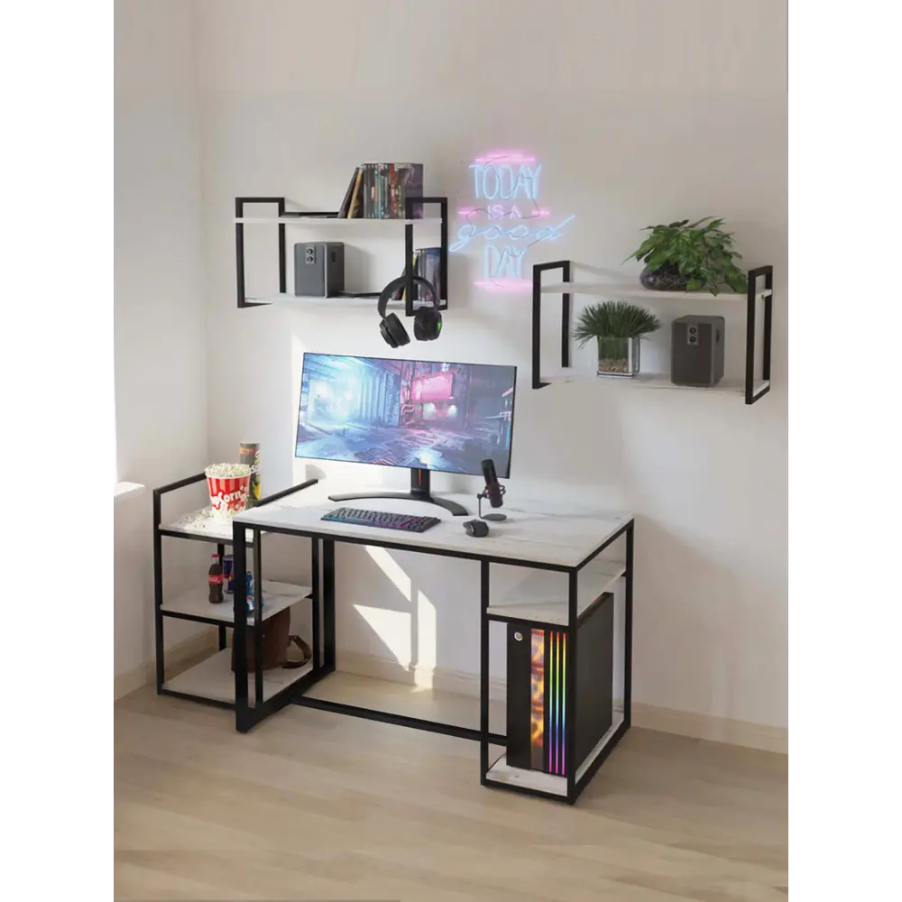 Фото 6 Стол письменный Grostat home Braun 120x75x60 см металл цвет светло-серый Фото 6 Стол письменный Grostat home Braun 120x75x60 см металл цвет светло-серый