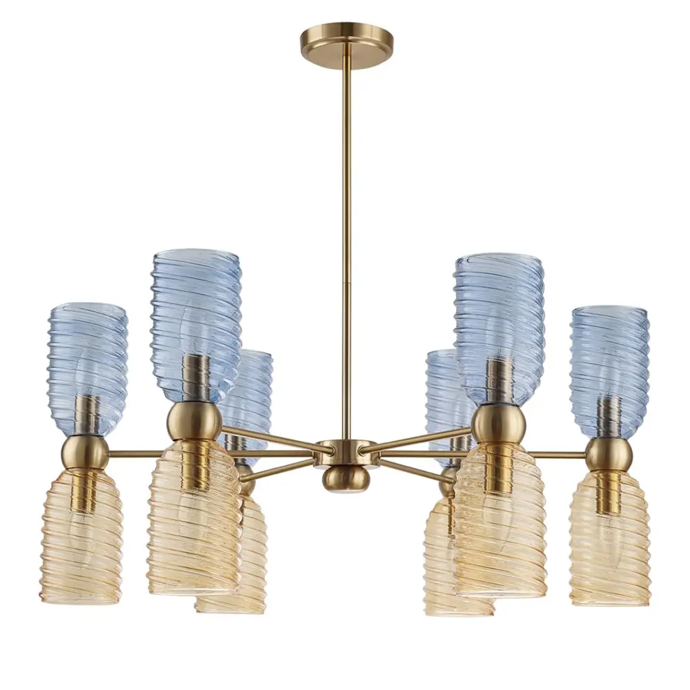 Фото Люстра на штанге Lumion Monroe Lmn_6511_12c 12 ламп 24 м² цвет латунь