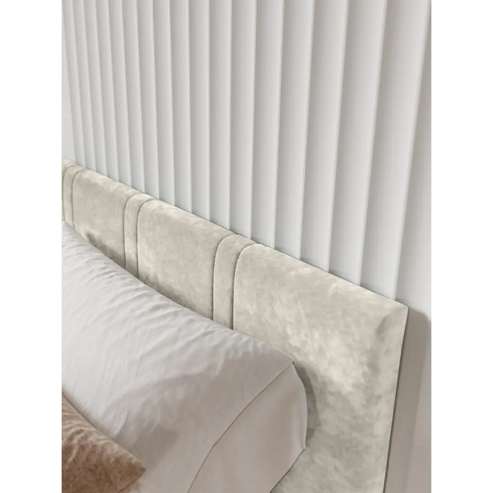 Фото 4 Кровать Bts Ника 200x160 см велюр цвет миндаль Фото 4 Кровать Bts Ника 200x160 см велюр цвет миндаль