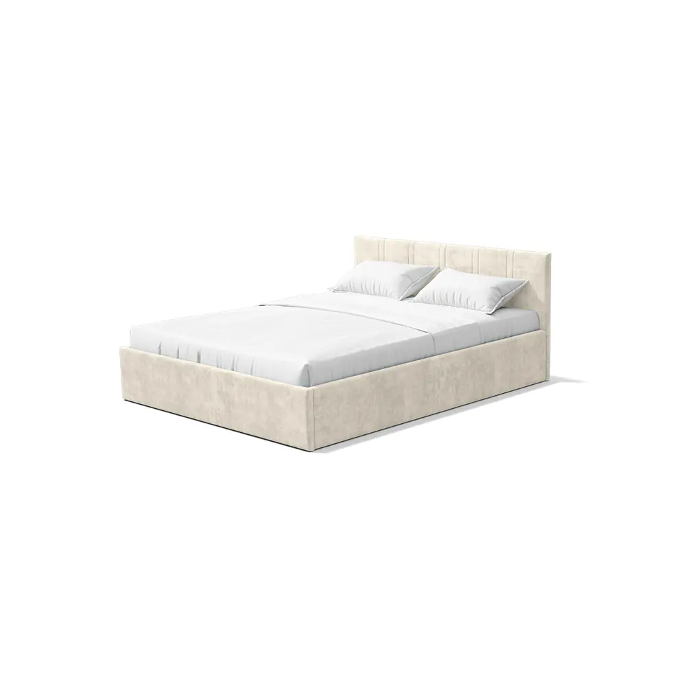 Фото Кровать Bts Ника 200x160 см велюр цвет миндаль Фото Кровать Bts Ника 200x160 см велюр цвет миндаль