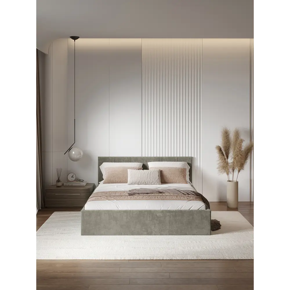 Фото 3 Кровать Bts Ника 200x160 см велюр цвет муссон Фото 3 Кровать Bts Ника 200x160 см велюр цвет муссон