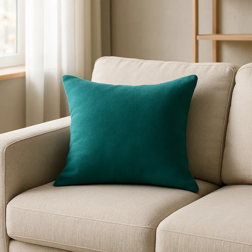 Фото Подушка Flandria 45x45 см цвет бирюзовый Emerald 1 Фото Подушка Flandria 45x45 см цвет бирюзовый Emerald 1