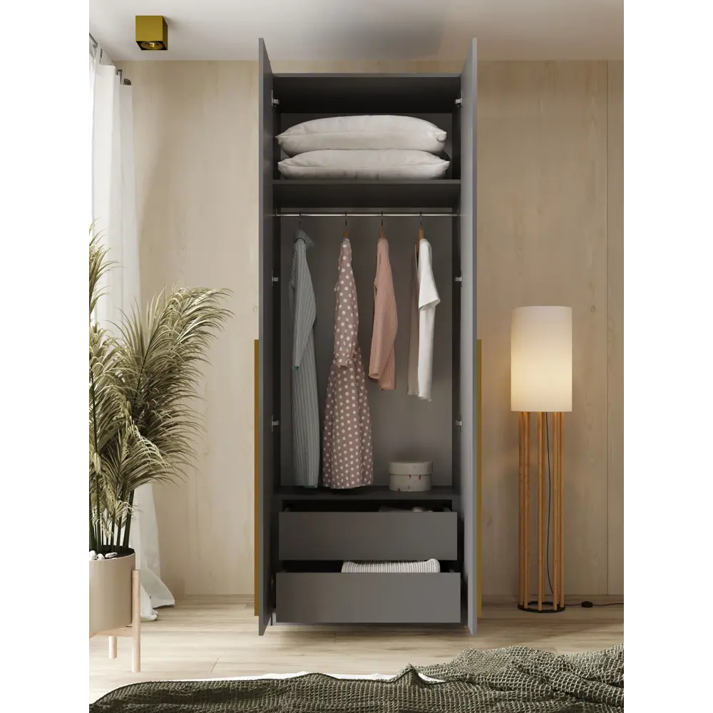 Фото 4 Шкаф распашной Принцесса мелания София 3622 с 2 дверями 80x220x50 см ЛДСП цвет серый Фото 4 Шкаф распашной Принцесса мелания София 3622 с 2 дверями 80x220x50 см ЛДСП цвет серый