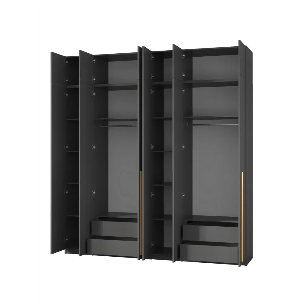 Фото 4 Шкаф распашной Принцесса мелания София 3626а с 6 дверями 240x260x50 см ЛДСП цвет серый Фото 4 Шкаф распашной Принцесса мелания София 3626а с 6 дверями 240x260x50 см ЛДСП цвет серый