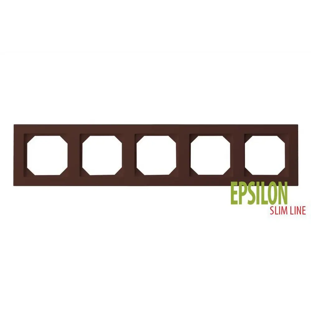 Фото Рамка для розеток и выключателей Liregus Epsilon 28-155 5 постов цвет коричневый