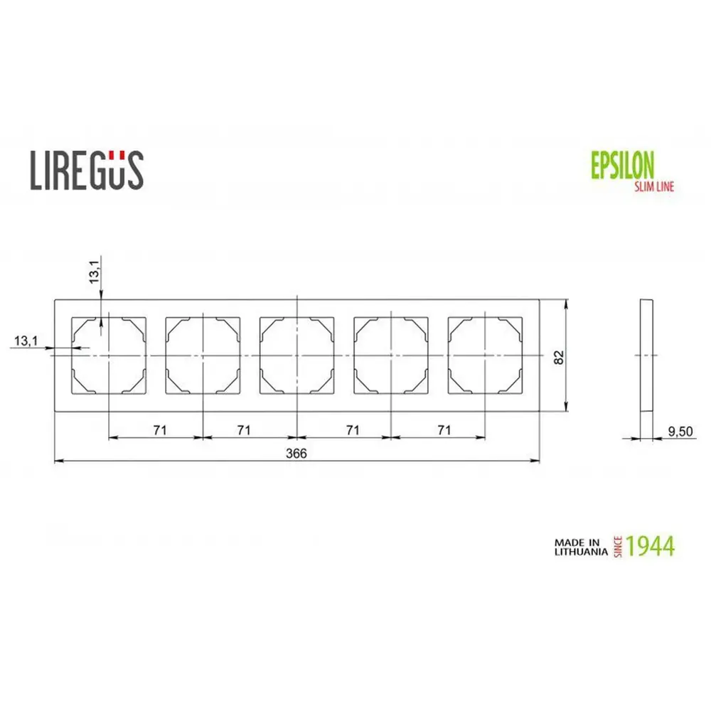 Фото 2 Рамка для розеток и выключателей Liregus Epsilon 28-155 5 постов цвет коричневый
