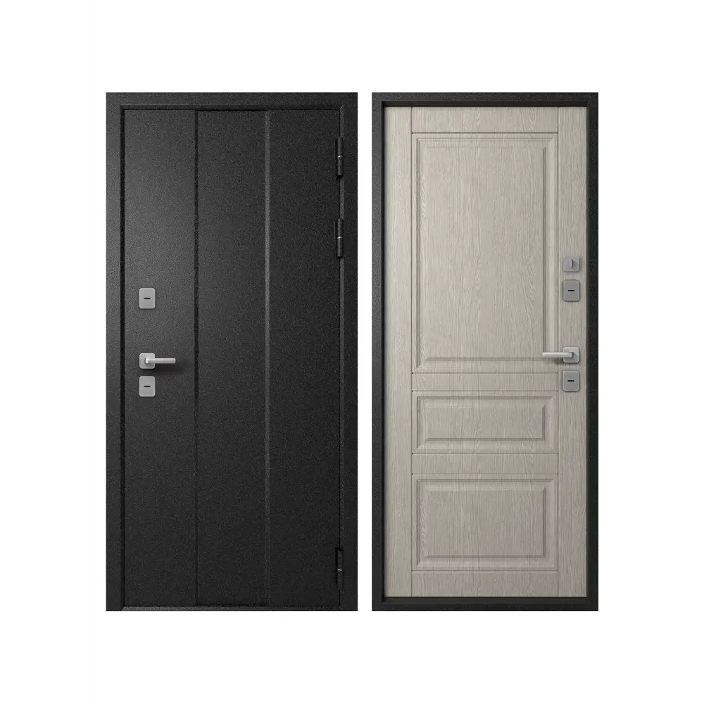 Фото Входная дверь Эталон Термо-4 левый 205x86см цвет чёрный букле/астана эш уайт Фото Входная дверь Эталон Термо-4 левый 205x86см цвет чёрный букле/астана эш уайт