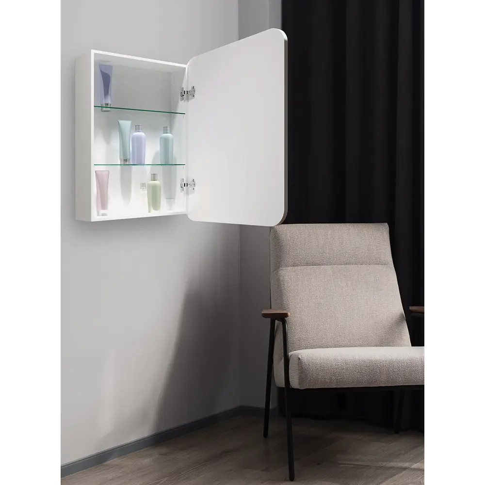 Фото 12 Зеркало шкаф для ванны Doratiz Аква плюс 60 с LED подсветкой цвет белый Фото 12 Зеркало шкаф для ванны Doratiz Аква плюс 60 с LED подсветкой цвет белый