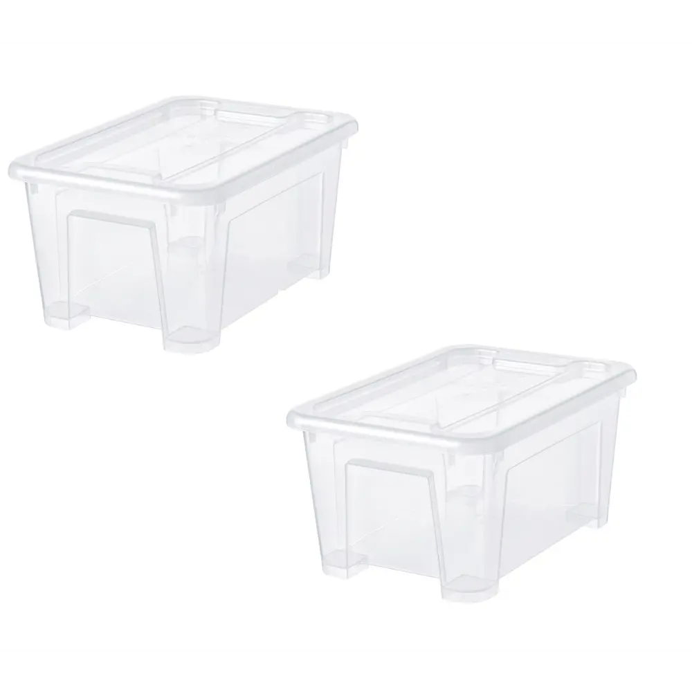 Фото Контейнер для игрушек Ikea Samla 28x14x19 см пластик цвет прозрачный 2 шт. Фото Контейнер для игрушек Ikea Samla 28x14x19 см пластик цвет прозрачный 2 шт.