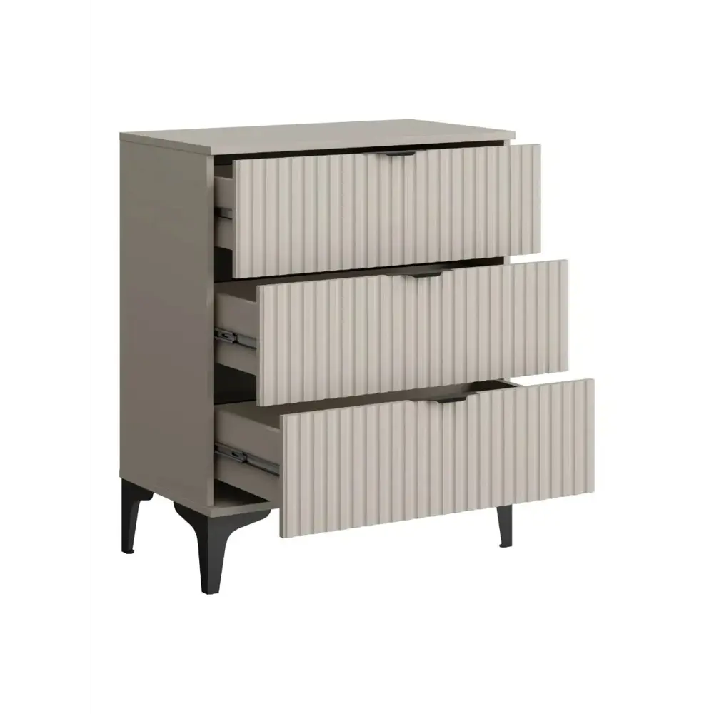 Фото 2 Комод Ridberg Andre 3 ящика 70.6х39х85.5 см ЛДСП цвет кашемир/черный Фото 2 Комод Ridberg Andre 3 ящика 70.6х39х85.5 см ЛДСП цвет кашемир/черный