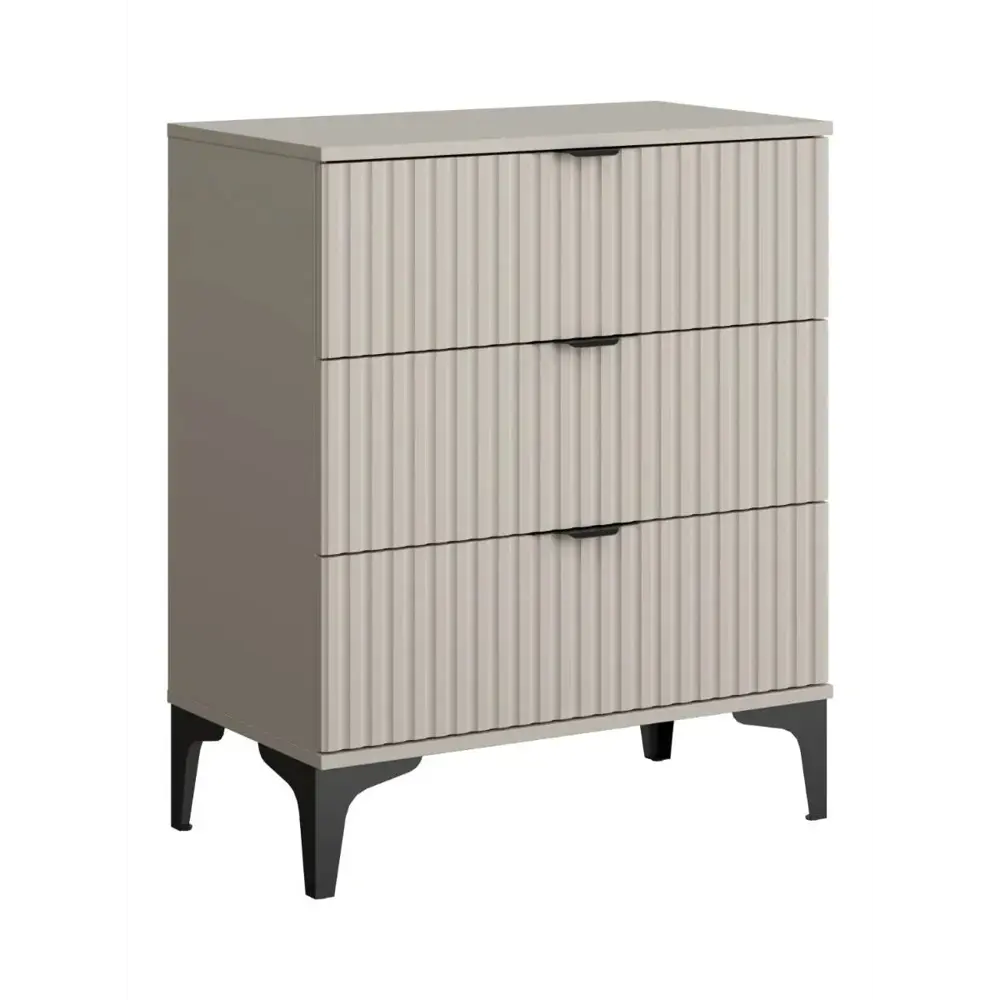 Фото Комод Ridberg Andre 3 ящика 70.6х39х85.5 см ЛДСП цвет кашемир/черный Фото Комод Ridberg Andre 3 ящика 70.6х39х85.5 см ЛДСП цвет кашемир/черный