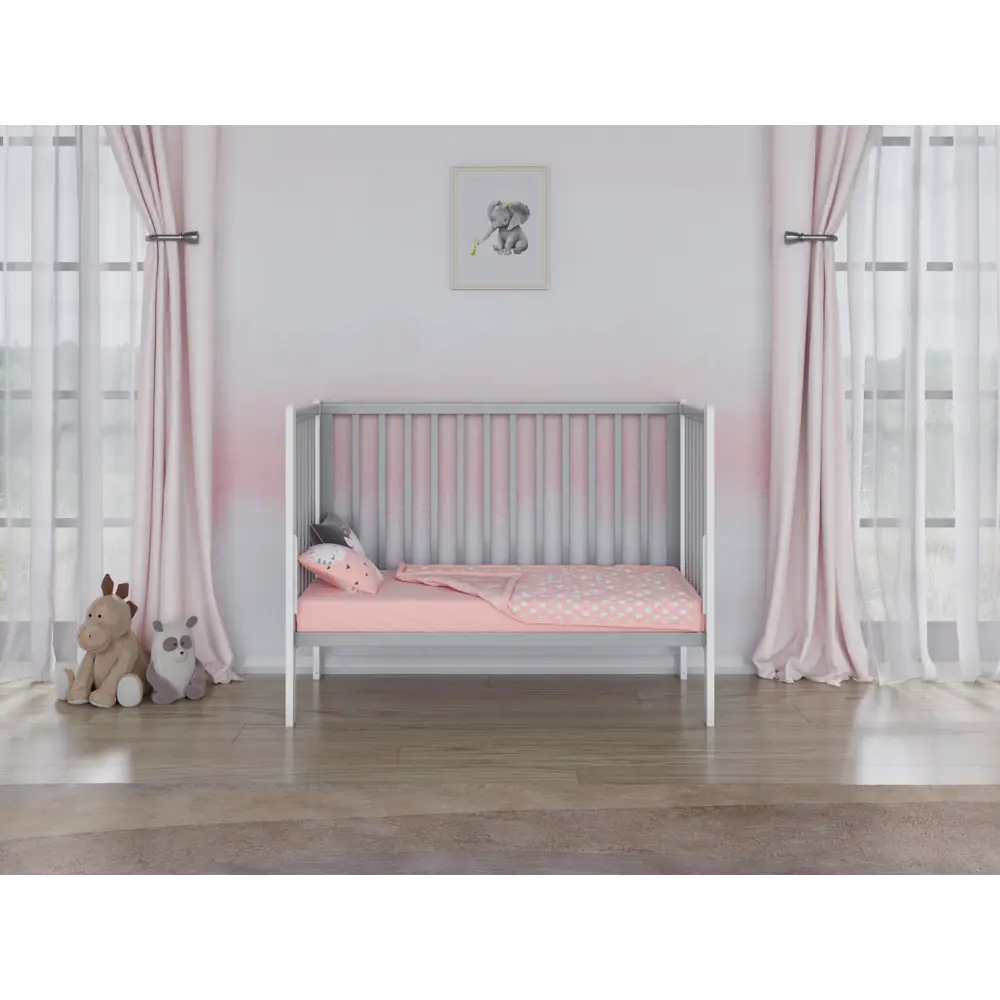 Фото 7 Кровать для новорожденных Incanto Astra 120x60 см массив дерева цвет серый/белый