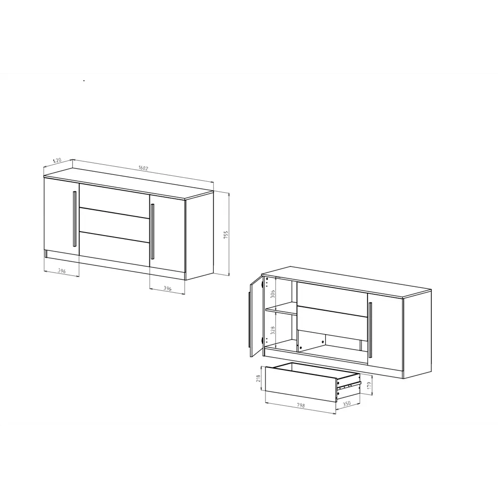 Фото 8 Комод Принцесса мелания 3 ящика 160х42х75.5 см ЛДСП цвет белый Фото 8 Комод Принцесса мелания 3 ящика 160х42х75.5 см ЛДСП цвет белый
