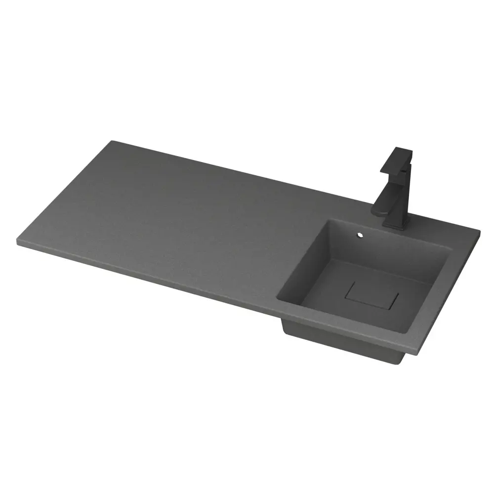 Фото 2 Раковина на стиральную машину Bauedge stil XMY0107 100см цвет серый металлик/черный Фото 2 Раковина на стиральную машину Bauedge stil XMY0107 100см цвет серый металлик/черный