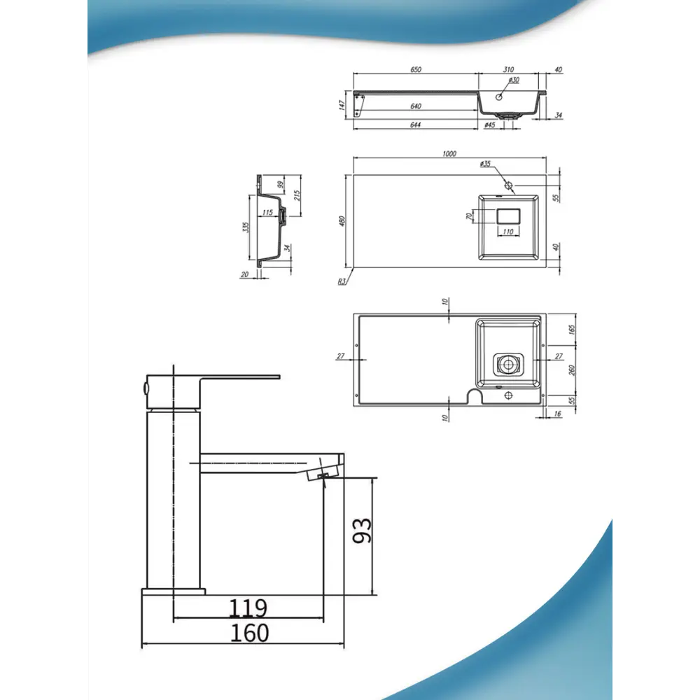 Фото 5 Раковина на стиральную машину Bauedge stil XMY0107 100см цвет серый металлик/черный Фото 5 Раковина на стиральную машину Bauedge stil XMY0107 100см цвет серый металлик/черный
