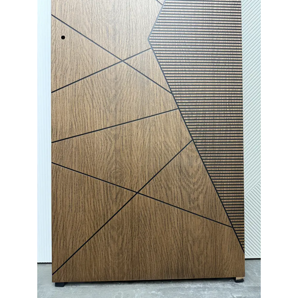 Фото 6 Дверь межкомнатная Wanmark Синди-2 глухая 80х200см шпон цвет коричневый с врезкой с замком и петлями Фото 6 Дверь межкомнатная Wanmark Синди-2 глухая 80х200см шпон цвет коричневый с врезкой с замком и петлями