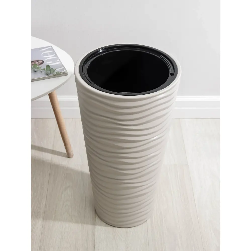 Фото 2 Кашпо со вставкой Idea Дюна 4421665 34x63 см 42 л пластик кремовый