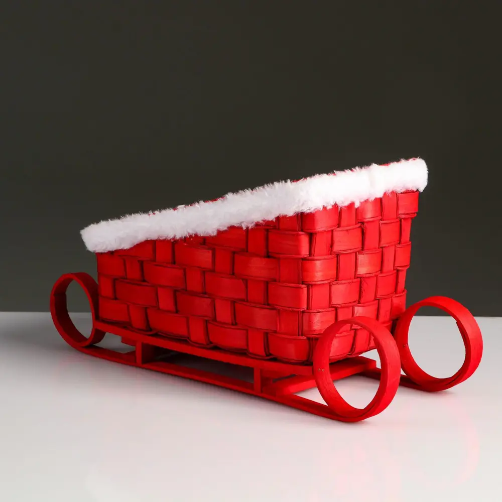 Фото 3 Кашпо Сима-Ленд Сани 5079240 23x13.5 см 3 л шпон красный