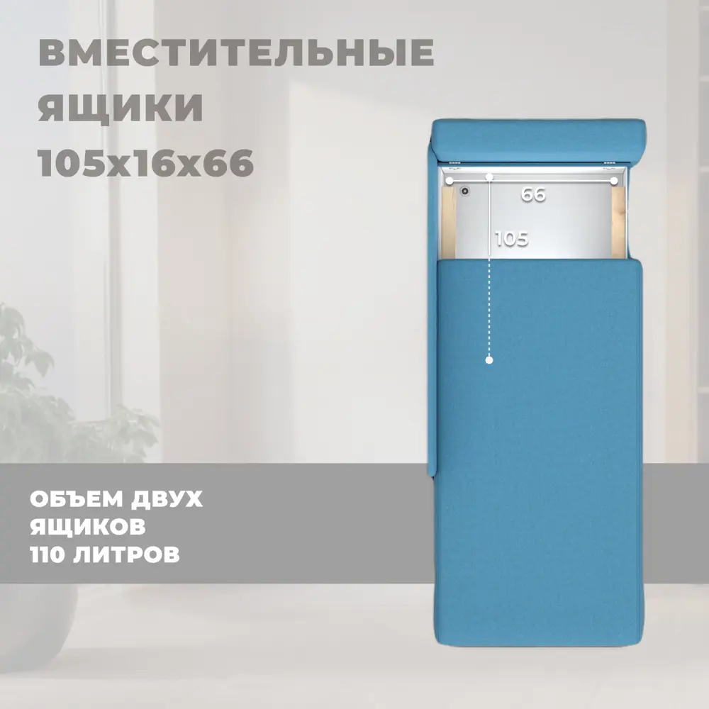 Фото 5 Кушетка Лига диванов Лига-097 132573_спб 143x81x77 см рогожка цвет амур 10 голубой