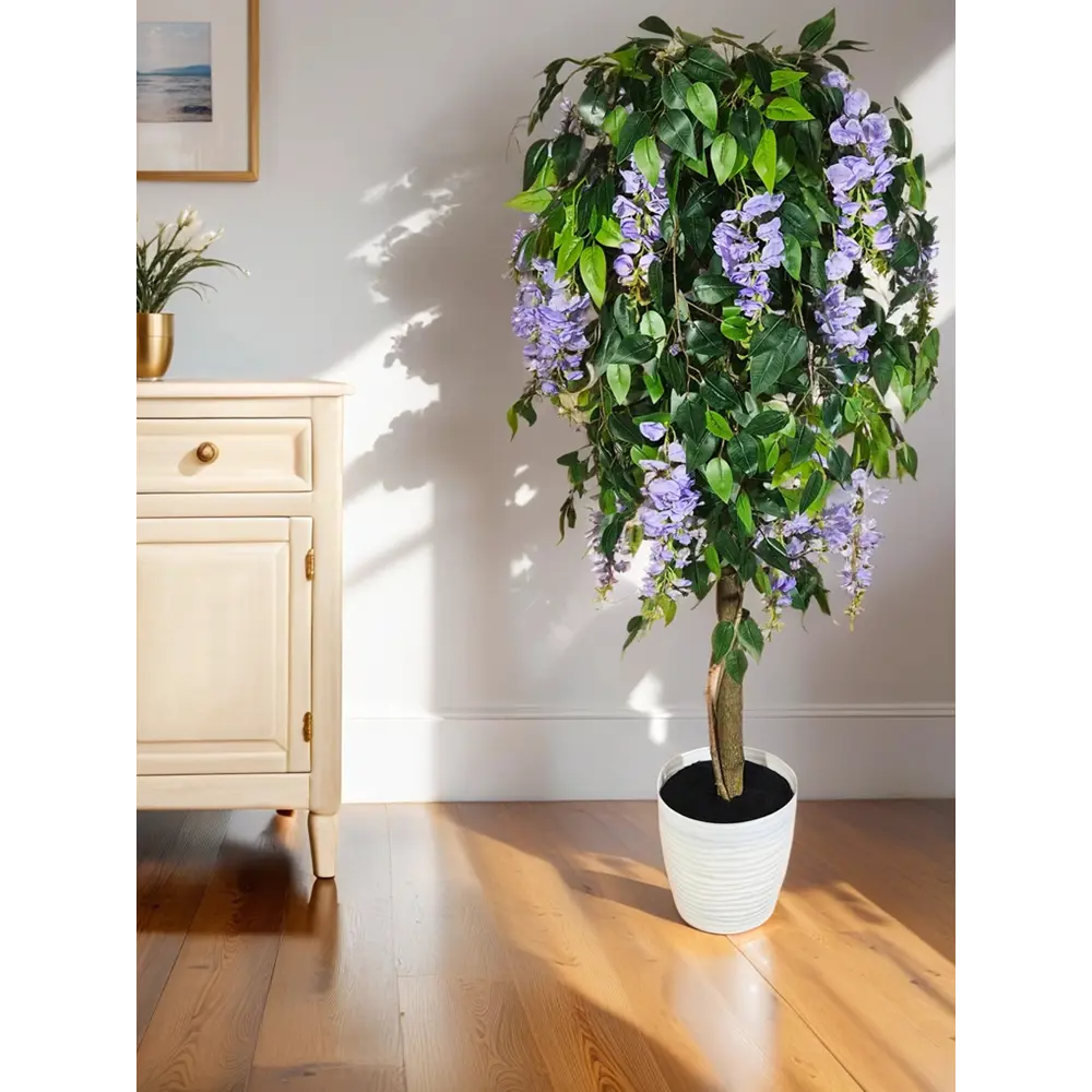 Фото 2 Искусственное растение в горшке ФитоПарк Акация 130 см цвет сиреневый