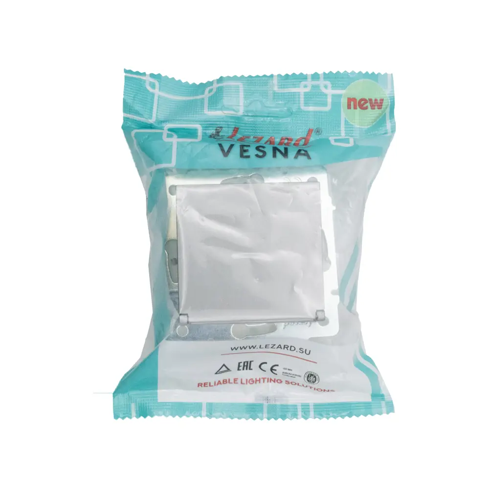 Фото 10 Розетка встраиваемая Lezard Vesna с заземлением с крышкой IP44 цвет платина