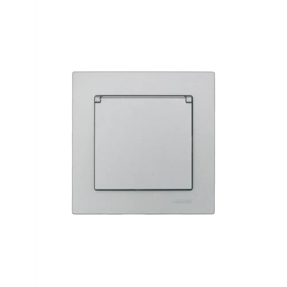 Фото 5 Розетка встраиваемая Lezard Vesna с заземлением с крышкой IP44 цвет платина