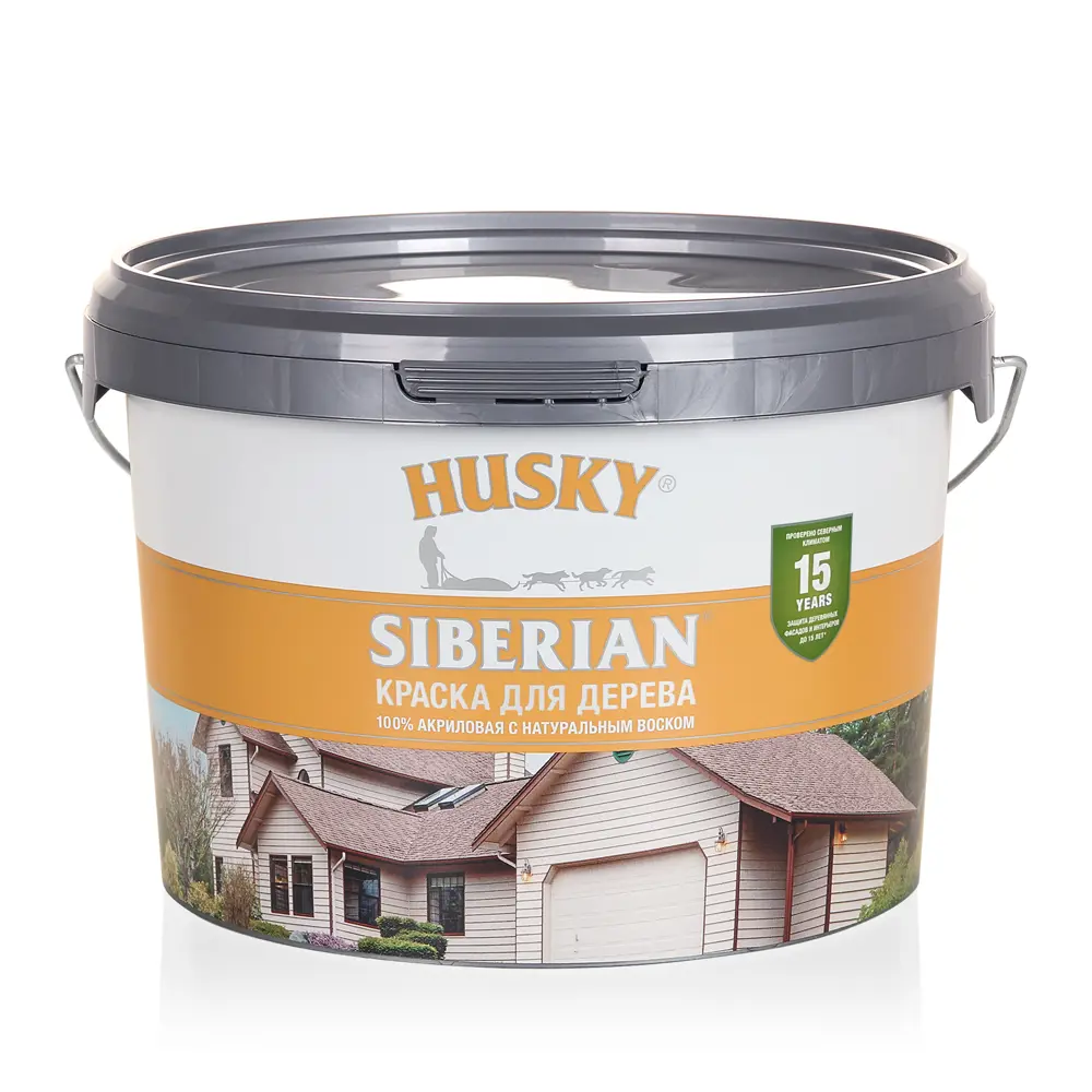 Фото 2 Краска акриловая для дерева Husky Siberian 31942 цвет коричневый полуматовый 2.7 л