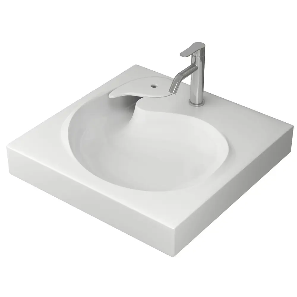 Фото 2 Раковина на стиральную машину Bauedge omega XMY0030 60см цвет хром/белый Фото 2 Раковина на стиральную машину Bauedge omega XMY0030 60см цвет хром/белый