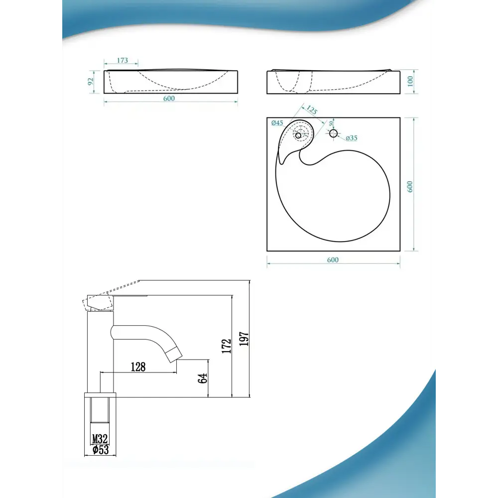 Фото 6 Раковина на стиральную машину Bauedge omega XMY0030 60см цвет хром/белый Фото 6 Раковина на стиральную машину Bauedge omega XMY0030 60см цвет хром/белый
