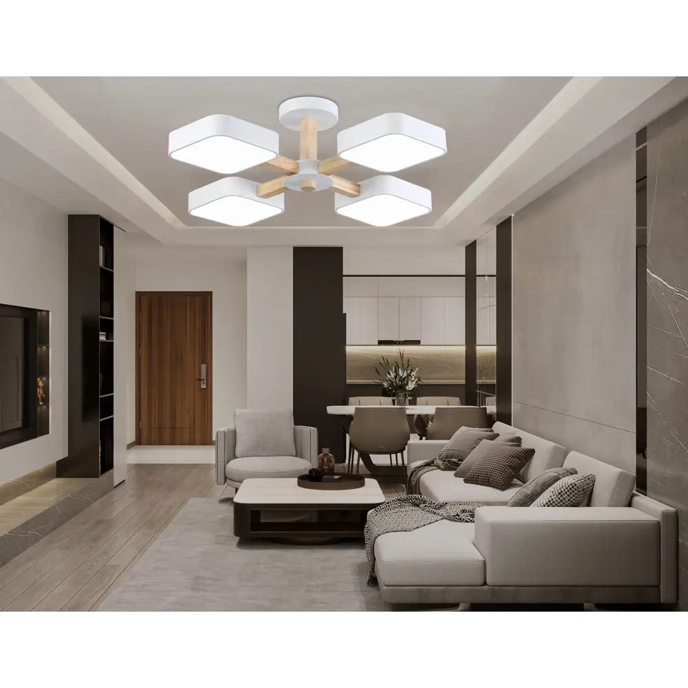 Фото 7 Люстра потолочная светодиодная Ambrella light Comfort Fl4879 26 м² регулируемый белый свет цвет дерево/белый Фото 7 Люстра потолочная светодиодная Ambrella light Comfort Fl4879 26 м² регулируемый белый свет цвет дерево/белый