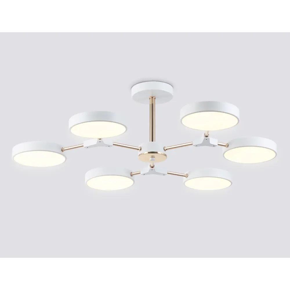 Фото 3 Люстра на штанге светодиодная Ambrella light Comfort Fl516333 36 м² регулируемый белый свет цвет белый/золото Фото 3 Люстра на штанге светодиодная Ambrella light Comfort Fl516333 36 м² регулируемый белый свет цвет белый/золото