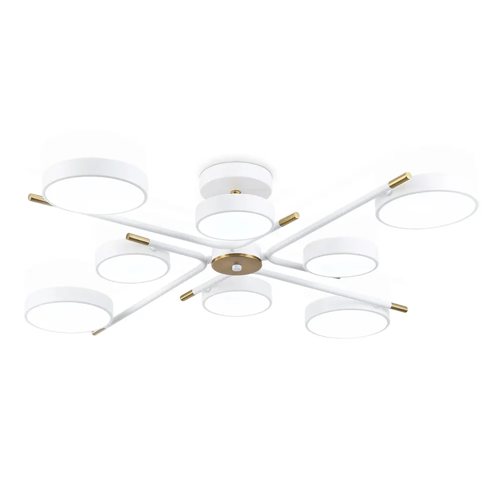 Фото Люстра потолочная светодиодная Ambrella light Comfort Fl516338 40 м² регулируемый белый свет цвет белый/медь Фото Люстра потолочная светодиодная Ambrella light Comfort Fl516338 40 м² регулируемый белый свет цвет белый/медь