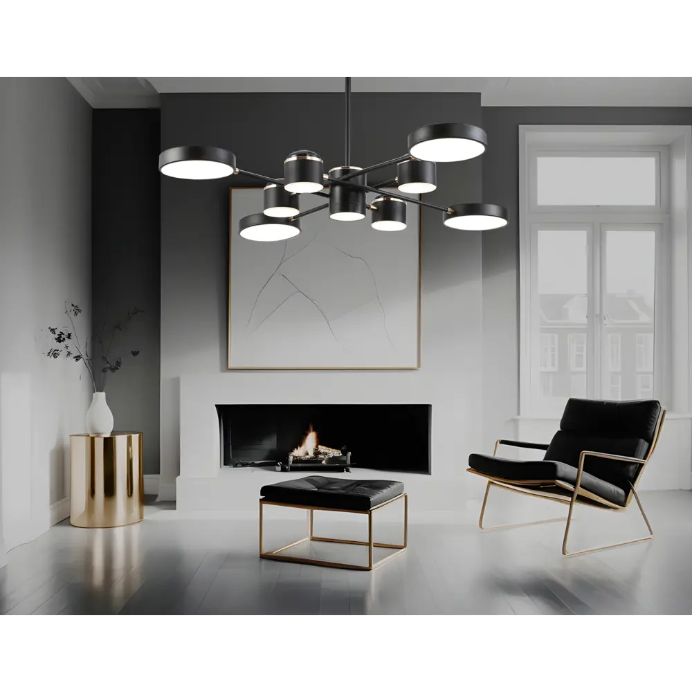 Фото 11 Люстра на штанге светодиодная Ambrella light Comfort Fl51629 40 м² регулируемый белый свет цвет золото/черный Фото 11 Люстра на штанге светодиодная Ambrella light Comfort Fl51629 40 м² регулируемый белый свет цвет золото/черный
